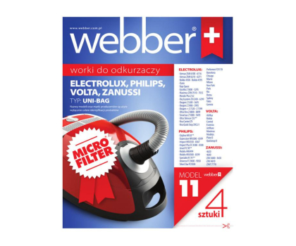 Akcesoria do odkurzaczy WEBBER Worki do odkurzaczy micro UNI BAG PHILIPS/ELECTROLUX (11) 4 szt.